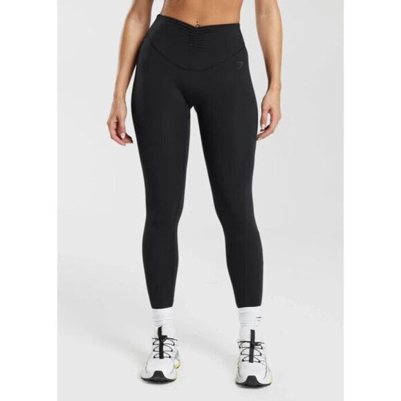 Gymshark B6A4D-BB2J-S-AM2 Women's Sz S Black High-Waisted Ruched Leggings - Picture 10 of 11